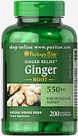 Корінь імбиру, Ginger Root mg 550 Puritan's Pride, 200 капсул