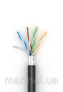 Кабель зовнішній FTP кат.5е, PE, 4 пари,24AWG, 305м, чорний, фото 1
