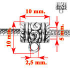 Набір 10 шт Бейл 10 мм Завиток, Тримач Кулона Підвіски, Колір Срібло, Отвір 5 мм, Фурнітура для Біжутерії, фото 2