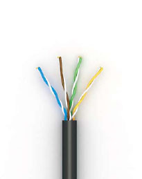 Кабель зовнішній UTP кат.5е, PE, 4 пари,24AWG, 305м, чорний