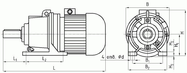 Схема планетарного мотор-редуктор 3МП