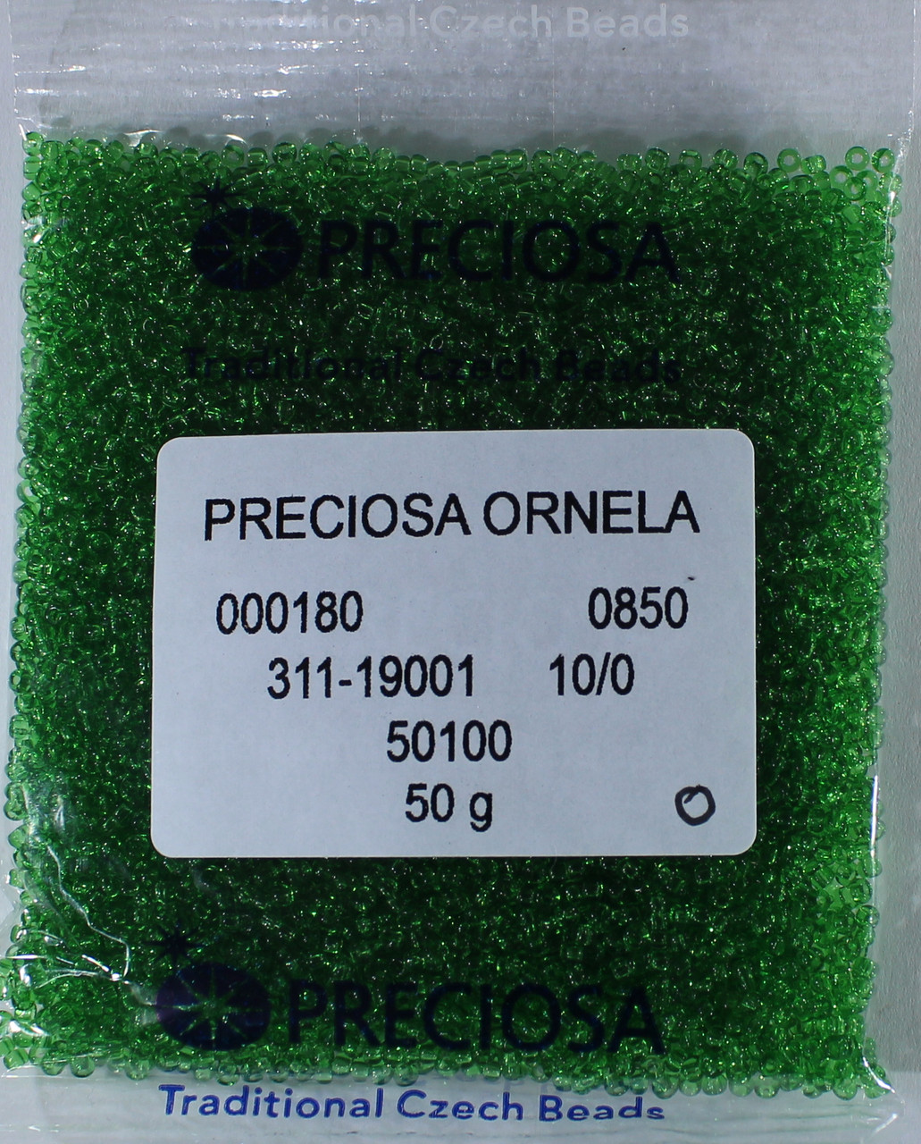 Бісер 10/0, No50100  зелений світлий (пап.50 грамів), фото 1