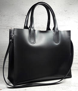 71 Натуральна шкіра Жіноча сумка чорна формат А4 сумка жіноча шкіряна чорна натуральна на підкладці