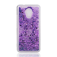 Чехол Glitter для Meizu M5S / M612H Бампер Жидкий блеск Фиолетовый