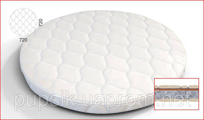 Матрас на кроватку IngVart SMARTBED ROUND кокос+флексовойлок 72*72 см ...