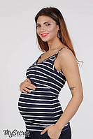 Майка для беременных и кормления MAY NR-28.011, белая полоска на синем