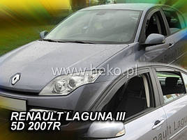 Дефлектори вікон (вітровики) Renault Laguna III 2007-> 5D 4шт (Heko)