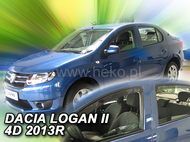 Дефлектори вікон (вітровики) Renault Logan 2013-> 4D 4шт (Heko)