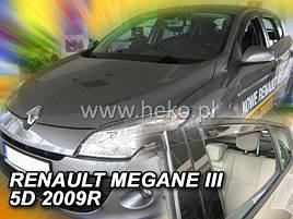 Дефлектори вікон (вітровики) Renault Megane III 2008 -> 5D HB 4шт (Heko)