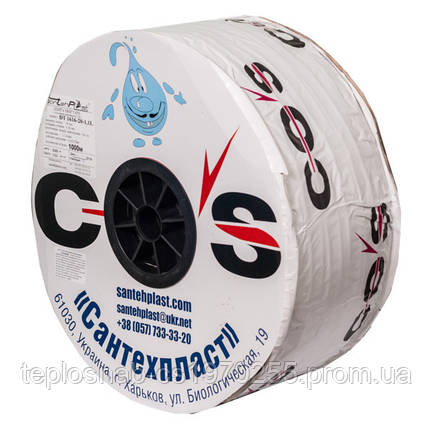 Стрічка крапельного поливання "COS" 1000м/20 см 6mills (емітерна), фото 2