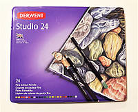 Набір кольорових олівців DERWENT STUDIO 24 кол. у металі DW-32197