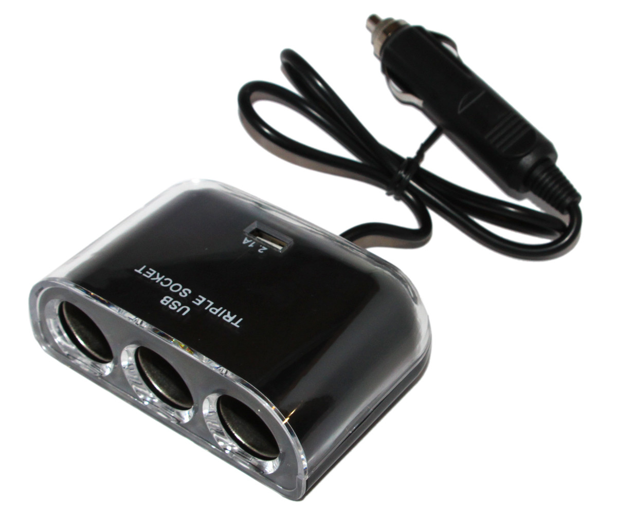 Разветвитель прикуривателя Atcom ES-09, хаб 3*DC12 +1*USB, 2.1A(MAX), 120W, автомобильное зарядное - фото 2 - id-p690291162