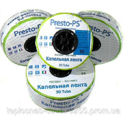 Стрічка для крапельного поливання Presto-PS 3D Tube 500 м/20 см еміттерна (Італія), фото 2