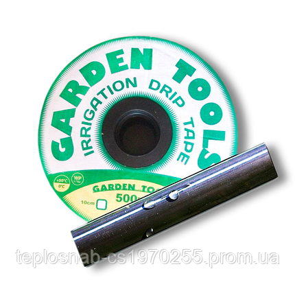 Стрічка крапельного поливання Garden 500м/30 см. 6 mills (щелева), фото 2