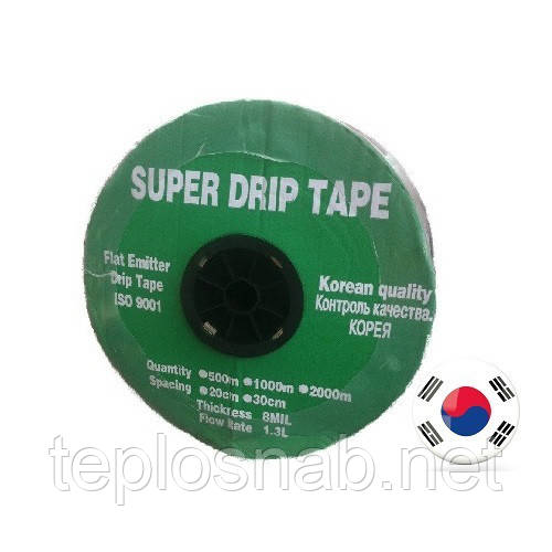 Стрічка для крапельного поливу SUPER DRIP TAPE 500м/10см щілинна(Корея)