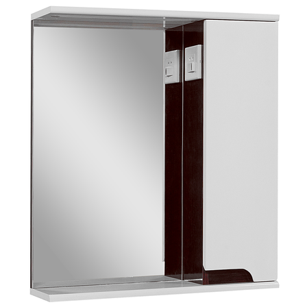 Дзеркальна шафа для ванної кімнати Сімпл-Венге 70-17 LED праве (боки венге) ПІК, фото 2