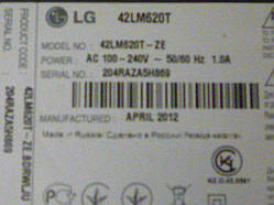 Запчастини EAX64307906(1.0), EAX64427101 (1.4), EAD62046903 від LЕD телевізора LG 42LM620T