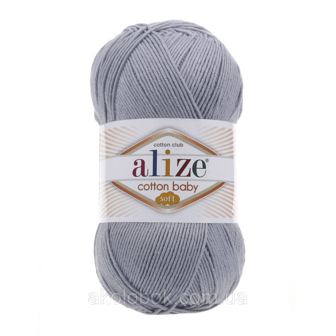 Турецкая пряжа для вязания Alize Cotton Baby Soft (беби котон софт)-полухлопок 21 серо-голубой - фото 1 - id-p690363571