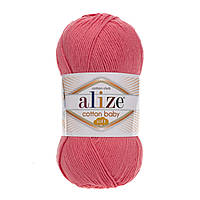 Турецкая пряжа для вязания Alize Cotton Baby Soft (беби котон софт)-полухлопок 33 ярко-розовый