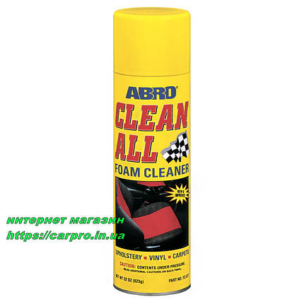 Пінний очисник салону універсальний Абро "ЧИСТИТЬ УСЕ" Abro CLEAN ALL, фото 2
