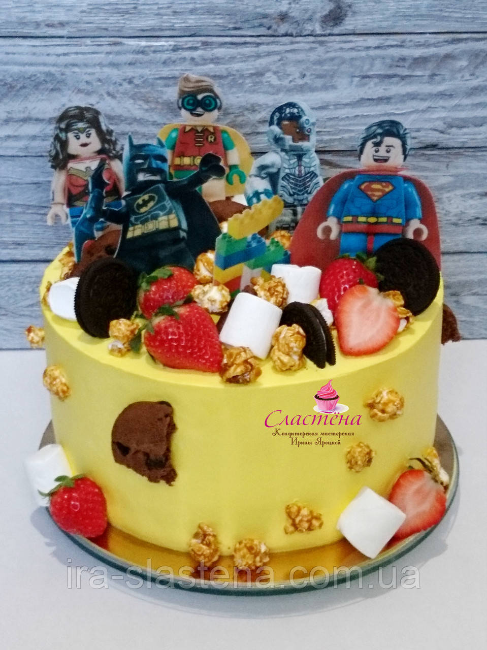 Дитячий торт "Ліга Справедливості" без мастики, фото 1