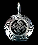 Квітка папороті в Сонечку 2 слов'янський оберіг срібло 925 проби, фото 3