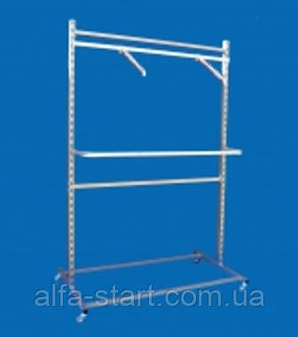 Стійка вішалка 200х120см на дві сторони на колесах для одягу