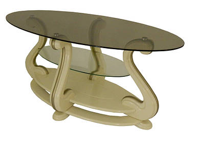 Журнальний скляний стіл "Мілан" МС-1 для офісу (1300х600х580 мм.) Антонік