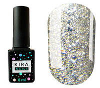 Гель-лак Kira Nails Shine Bright №003 (белое золото с блестками), 6 мл