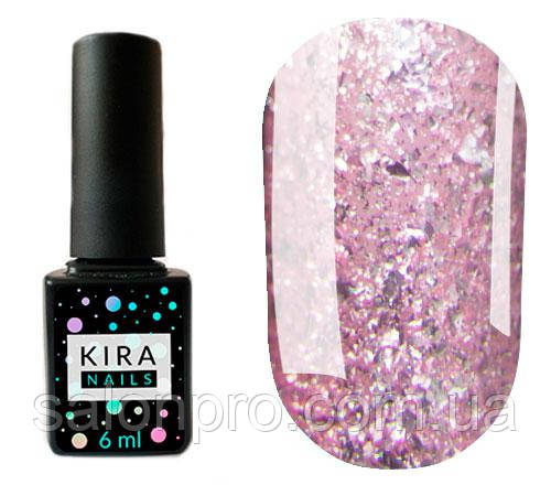 Гель-лак Kira Nails Shine Bright №008 (рожевий з блискітками), 6 мл