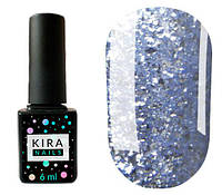 Гель-лак Kira Nails Shine Bright №010 (голубой с блестками), 6 мл