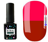 Термо гель-лак Kira Nails №T03 (красно-коричневый, при нагревании ярко-розовый), 6 мл