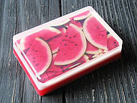 Оригінальне сувенірне мило ручної роботи з картинкою "Кавунові скибочки"