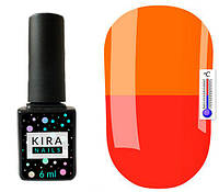 Термо гель-лак Kira Nails №T10 (красно-коралловый, при нагревании яркий оранжевый), 6 мл