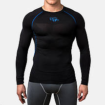 Компресійна футболка чоловіча лонгслів Peresvit Air Motion Compression Long Sleeve T-Shirt Black Blue, фото 2