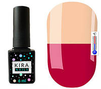 Термо гель-лак Kira Nails №T15 (розово-малиновый, при нагревании светлый, персиково-розовый), 6 мл