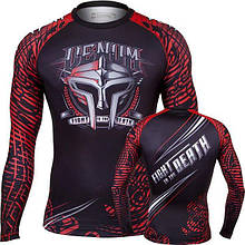 Рашгард лонгслів для бойових мистецтв чоловічий Venum Gladiator Rashguard Long Sleeves Black Red