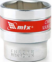 Головка торцева, 24 мм, 6-гранна, CrV, під квадрат 1/2", хромована MTX MASTER