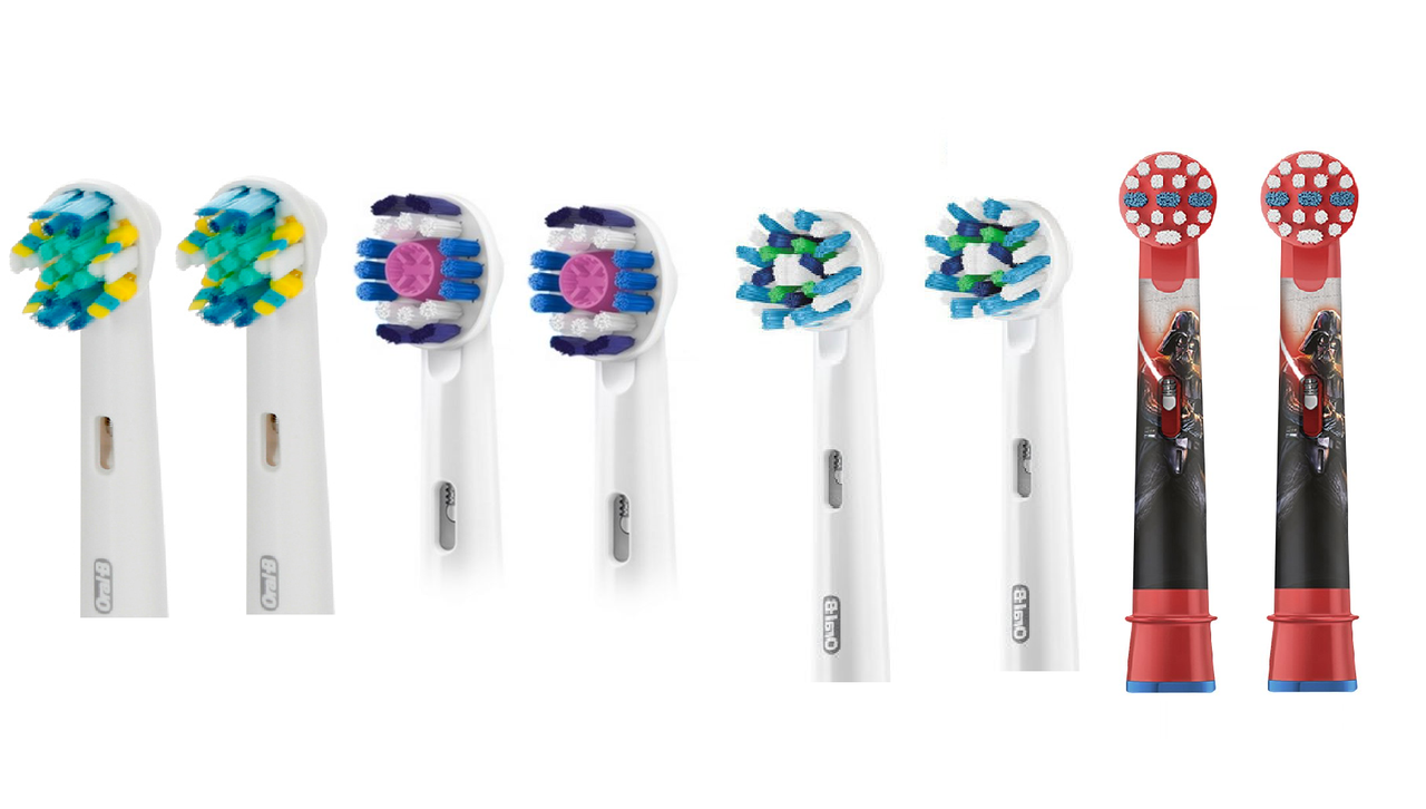 Насадки для зубної щітки ORAL-B 8 шт. (2шт. Floss Action, 2 шт. 3D-White, 2шт. Cross Action, 2 шт. дитячі)