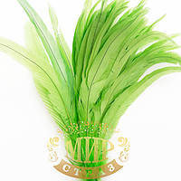 Перо півня ( виберіть довжину), ширина 2,5 см, колір Fluo Green, 1 шт.