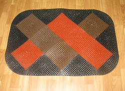 Щетинистий вхідний пластиковий килимок Травка придверний різнобарвний