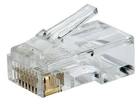 Штекер комп'ютерний 8р8с (RJ-45) CAT5 Tcom прозорий 100 шт.