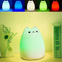 Ночник - лампа силиконовая (Кошечка) LED Sleep Lamp(на батарейках)