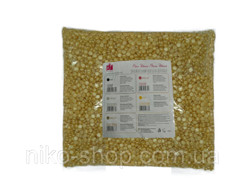 Віск для депіляції «Золота перлина» в гранулах Bella Donna 1000 грм, фото 1