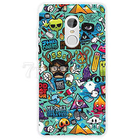 Оригінальний бампер силіконовий для Xiaomi Redmi Note 4x з малюнком креатив