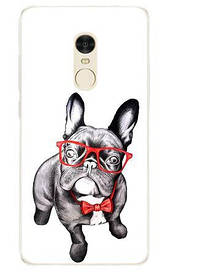 Оригінальний бампер силіконовий для Xiaomi Redmi Note 4x з малюнком бульдог