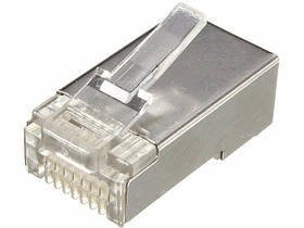 Штекер комп'ютерний 8р8с (RJ-45) екранований CAT 5, 100 шт.