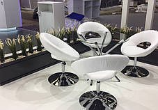 Крісло м'яке поворотне Rose XL каркас chrome екошкіра V-01 (ТМ Новий Стиль), фото 3