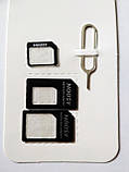 Перехідник адаптер для nano micro SIM-карток (чорний колір), фото 8