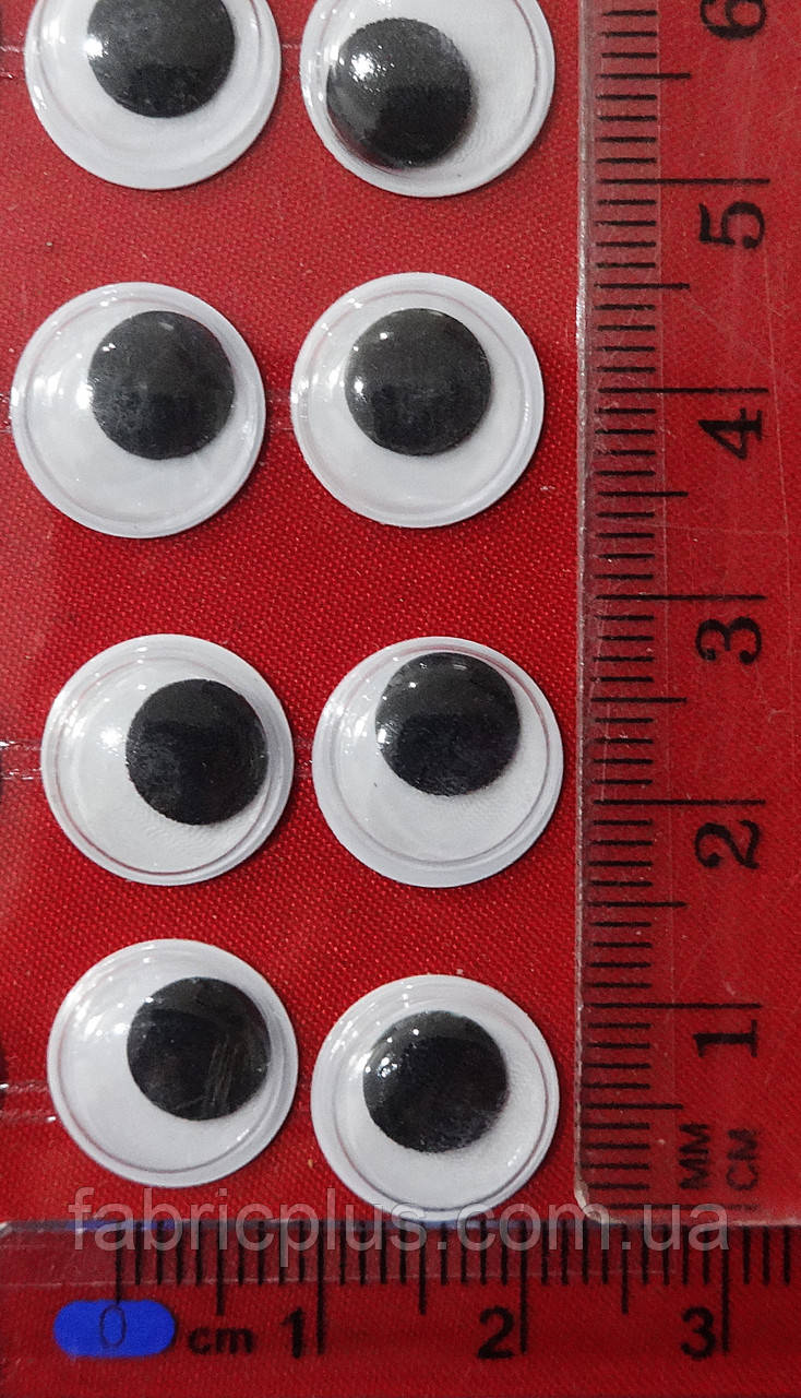 Глазки клеевые (12 мм) черно-белые на стикере - фото 2 - id-p690701431